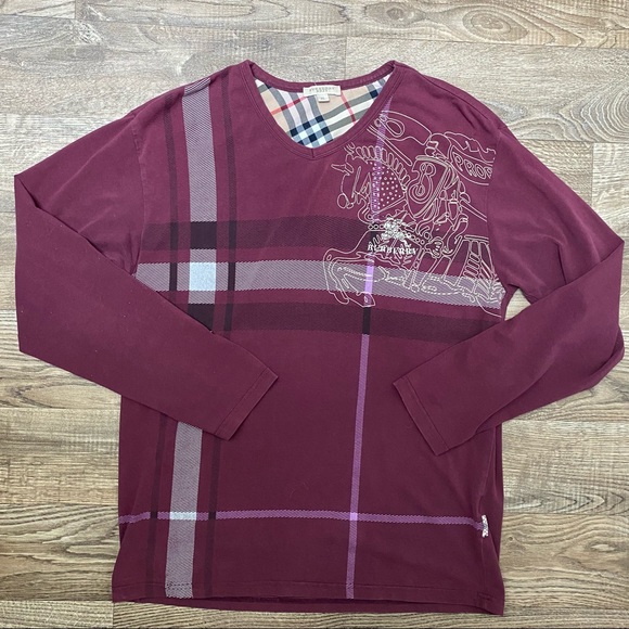 Burberry Prorsum Nova Check Plaid Logo Graphic Tee - Picture 9 of 15